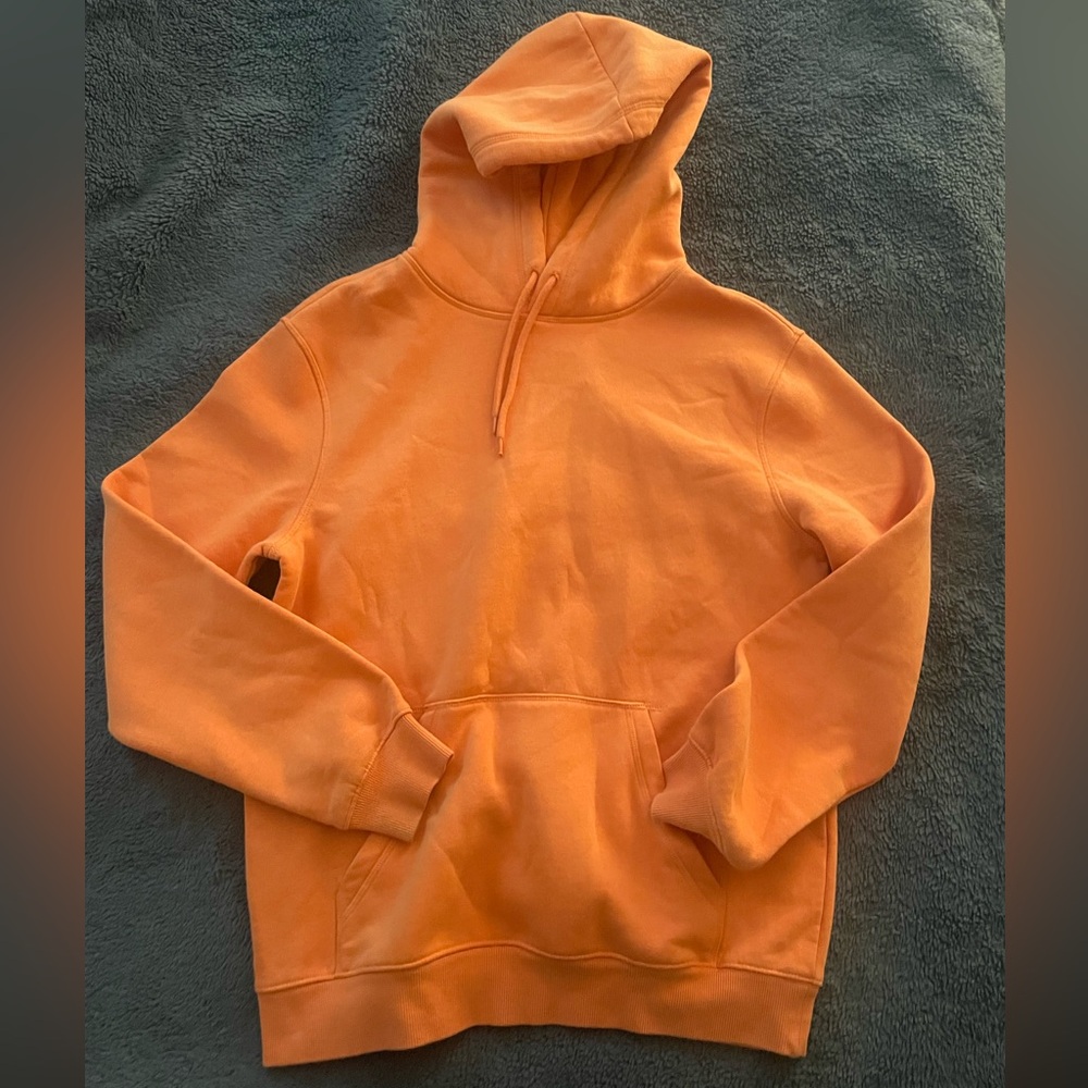 Orange Hoodie pullover pouch size small H & M
